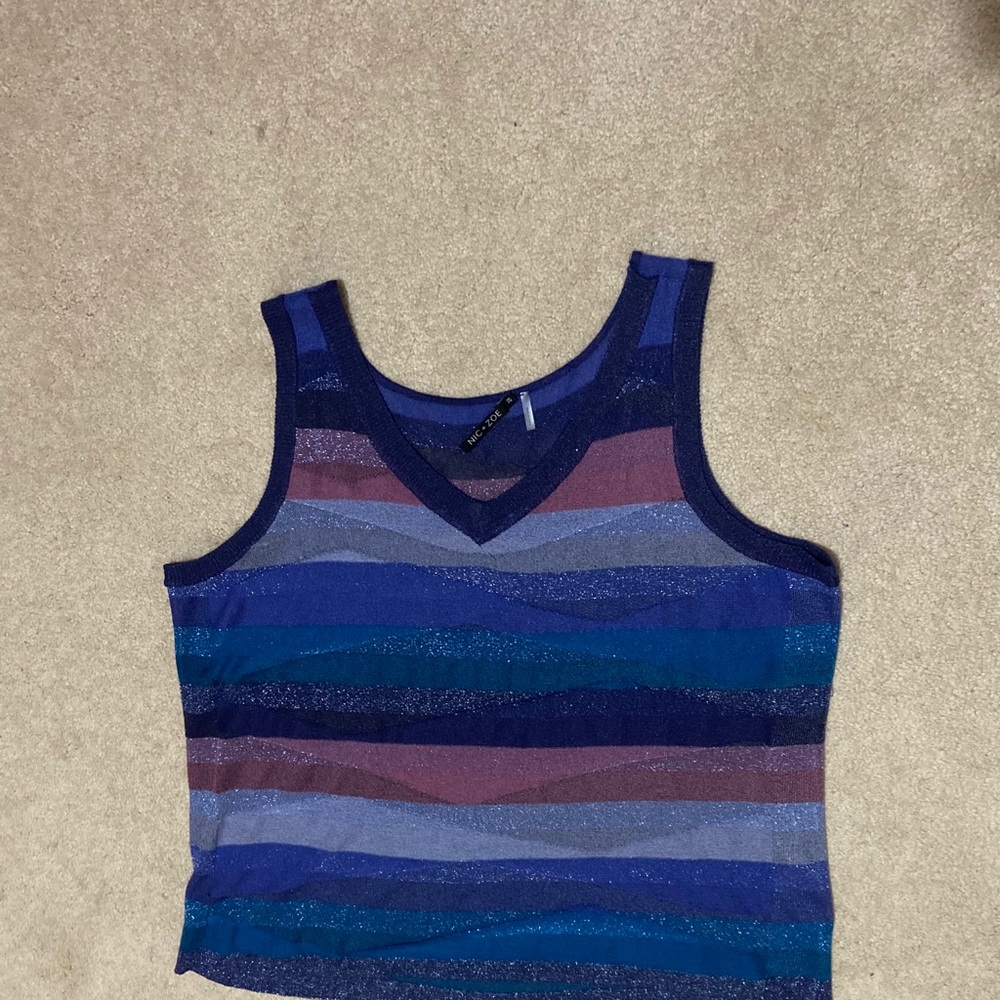 Nic & Zoe Sweater Vest, Metallic Shimmer, 2X